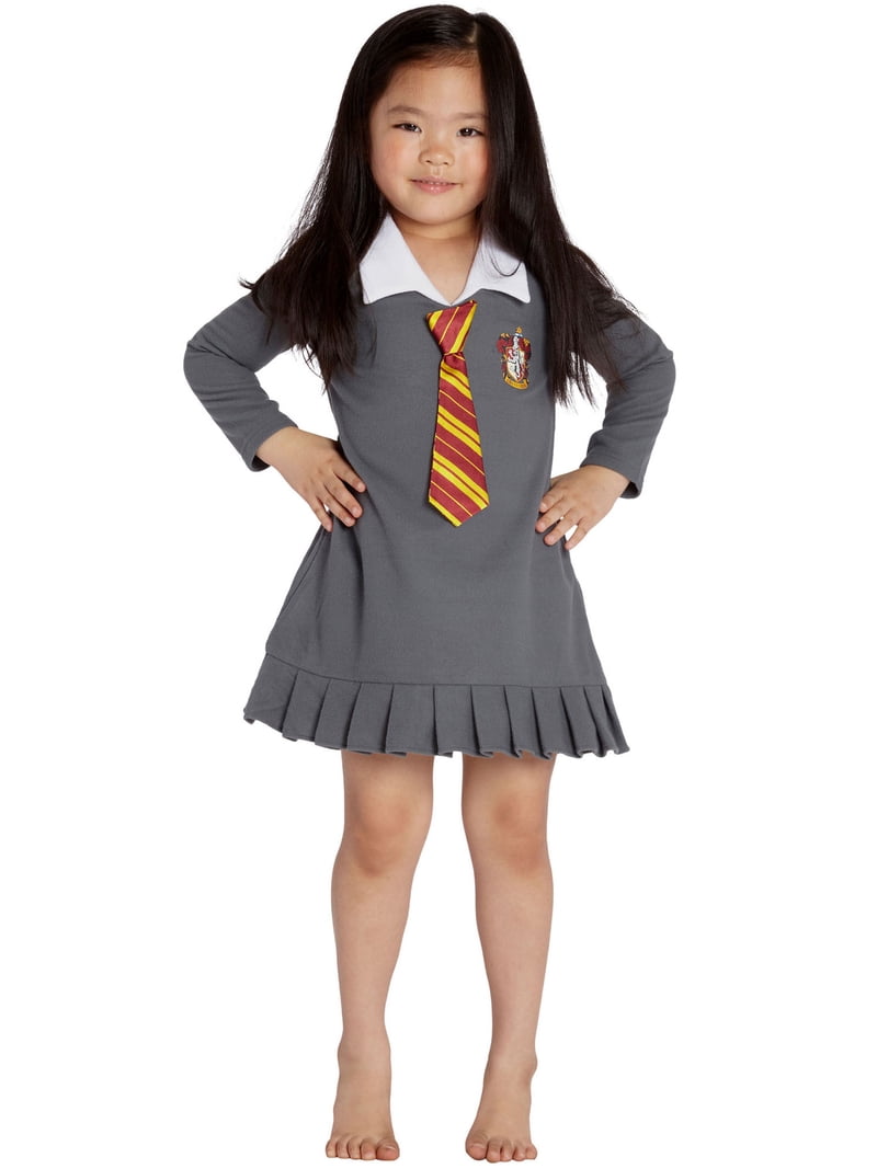 Harry Potter Hermione Granger Gryffindor Halloween Toddler Costume Uniform Tie Pajama Gown - 5T