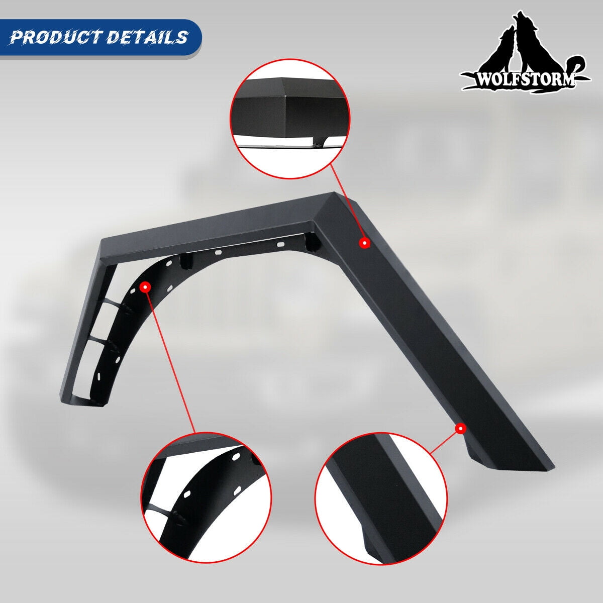 WOLFSTORM Rear Fender Flares Fit for 2018-2021 Jeep Wrangler JL 4 Doors/2 Door,LED DRL Lights and Sequential LED Turn Lights,Jeep Wrangler JL/JLU Fender Flares Replacement Exterior Accessories