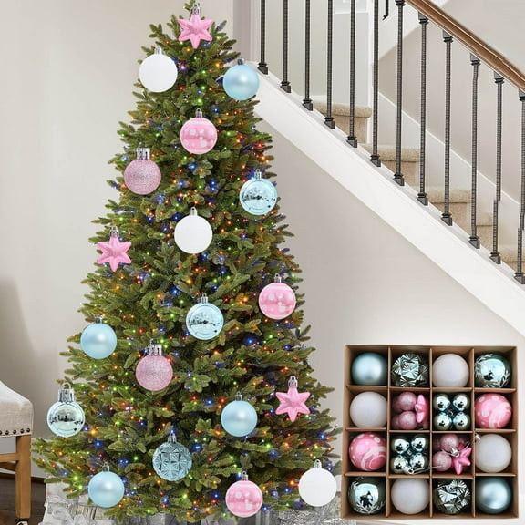 42Pcs Christmas Ball Christmas Ornaments Set for Garden Backyard Holiday Wedding Party Decor with Mini Christmas Decorations Ornaments Bulk Balls