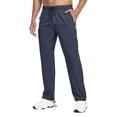 thumbnail image 2 of Zynoxe Men's Pants with Zipper Pockets Adjustable Drawstring Elastic Waist Straight Leg Pants Lightweight Breathable Quick Dry Waterproof Trousers Versatile Solid Color Outdoor Fishing Hiking Pants S, 2 of 6