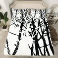thumbnail image 2 of Tree Branch Bed Sheets Set Twin Abstract Ink Sheet Set Abstract Plant Art Work Botanical Sheets For Adults Men Japanese Modern Geometric Simple Black White Top Sheet, 2 of 6