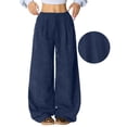 thumbnail image 4 of Women's Pants Fashion Casual Pants For Women Lazy Style High Waisted Casual Versatile Drape Wide Leg, 4 of 7