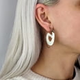 thumbnail image 3 of 81stgeneration Women's 925 Sterling Silver Bone White Ivory Maori Koru Spiral Threader Earrings, 3 of 5