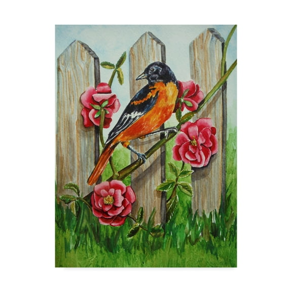Trademark Fine Art 'Oriole Bird' Canvas Art by Charlsie Kelly