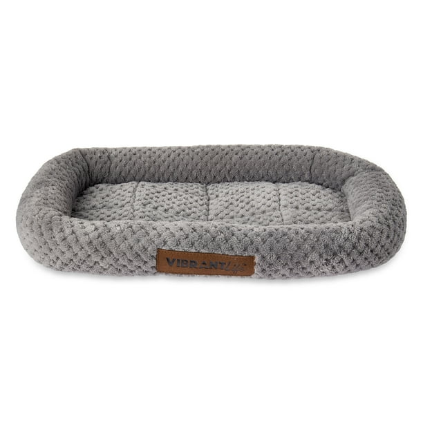 Vibrant Life XSmall Cozy Luxe Dog Crate Mat Pet Bed, MachineWashable, Gray, 18"