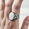thumbnail image 5 of Rainbow Moonstone Mens Ring, Natural Blue Fire Rainbow Moonstone, Eagle Jewelry, 925 Silver Ring, Birthday Gift, Heavy Mens Ring, Arabic Design, Ottoman Style Ring, Christmas, Turkey Mens Signet Ring, 5 of 7