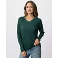 thumbnail image 2 of Real Essentials 4 Pack: Women's V-Neck Cotton Long-Sleeve T-Shirt (Available in Plus Size), 2 of 6