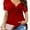 Wine Red, variant on MORTTIC Women's Lace V-Neck Twist Front T-Shirt, Short Sleeve Slim Fit Summer Casual Top, S