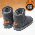 thumbnail image 3 of Unisex Black Suede-like Snow Boots - Warm, Durable & Stylish Winter Footwear for Adults, 3 of 11
