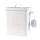 thumbnail image 1 of Cubo metálico hermético para almacenar alimentos, ideal para comida de gatos y perros. blanco, 1 of 7