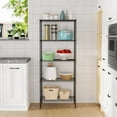 thumbnail image 2 of YRLLENSDAN 5-Shelf Adjustable Wire Shelving Unit Metal Shelf Layer Rack Strong Steel Organizer Wire Rack 24" L x 14" W x 60" H for Restaurant Garage Pantry Kitchen Garage,Black, 2 of 7