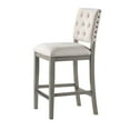 thumbnail image 6 of Ellesse Driftwood Gray Wood Frame Button Tufted Fabric Upholstered Bar Stool, 6 of 7