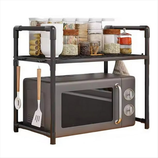 Estante de Almacenamiento de Cocina de Múltiples , Estante Ajustable para Microondas, Estante de Encimera para Condimentos, Accesorio de Cocina A