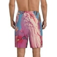 thumbnail image 4 of Lsque Pink Parrot Tropical Blossoms Mens Sleep Pajama Shorts,Short Pajama Pants, Cotton Ultra-Soft Knit-Medium, 4 of 9