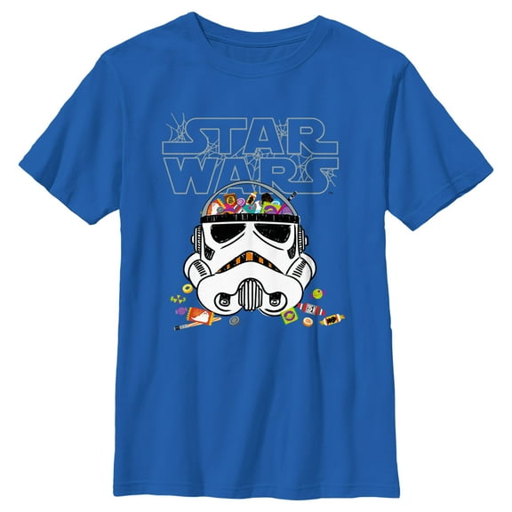 Boy's Star Wars Stormtrooper Basket Graphic Tee Royal Blue Large