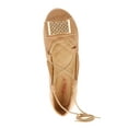 thumbnail image 5 of Victoria K Women's Faux Suede With Ankle Tie And Gold Ornament Embellishment Ballerina Flats, 5 of 6
