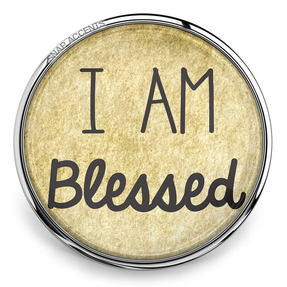 I Am Blessed Faith Family Snap Jewelry Ginger Charm Button, For Interchangeable DIY Customizable Accessories