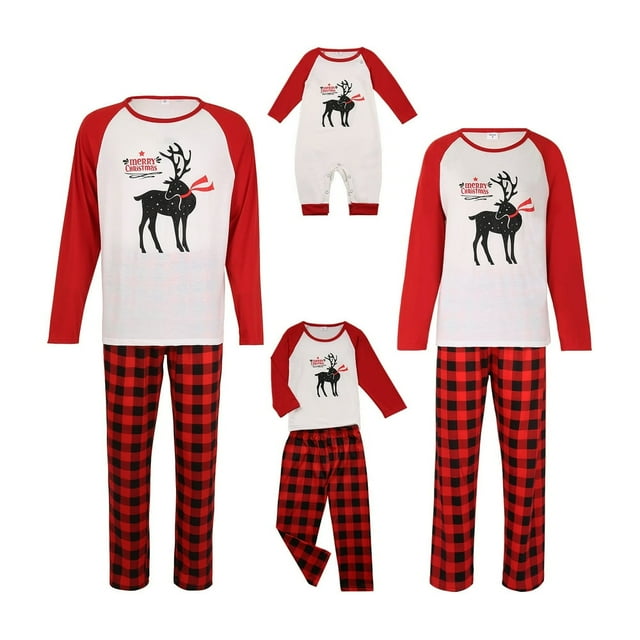 CNKOO Tenues Assorties de Noël pour la Famille Pyjamas à Carreaux