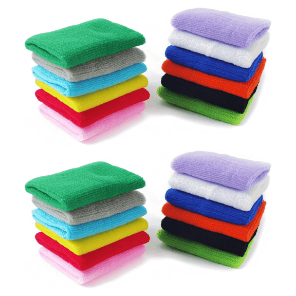 24-Pack Sports Wristbands (12 Pairs) - Cotton Sweat Bands for Men & Women | High-Absorbent Wrist Sweatbands for Tennis, Gym, Basketball