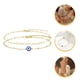 thumbnail image 4 of 2 pulseras doradas con dije de ojo azul malvado, amuleto ajustable, joyería de ojo malvado., 4 of 7