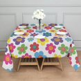 thumbnail image 3 of Pioneer Flower Floral Print Pattern Square Tablecloth, Waterproof Wipeable Spillproof Washable Table Cover for Home Kitchen Party Decor, 52"x52", 3 of 6