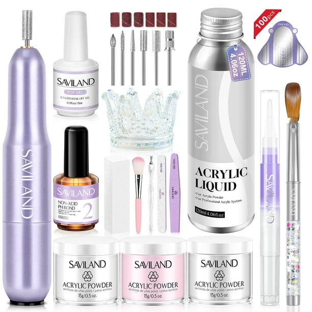 Kit de uñas acrílicas SAVILAND con taladro Professional Salon