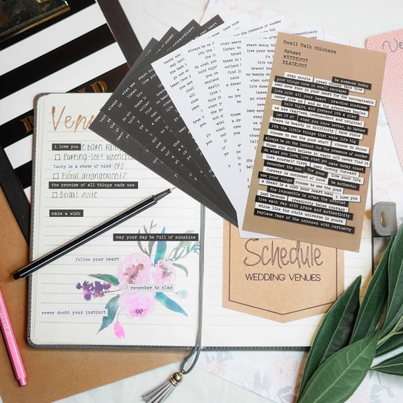 Luxshiny Assorted Color Inspirational Paper Stickers for Creative Scrapbooking and Journals