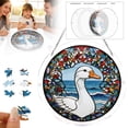 thumbnail image 2 of huayou Round Acrylic Stained Glass Suncatcher Puzzle, White Duck Ocean Floral Frame Window Hanging Ornament, Colorful Stained Light Catcher for Garden Home Wall Decor, 2 of 9
