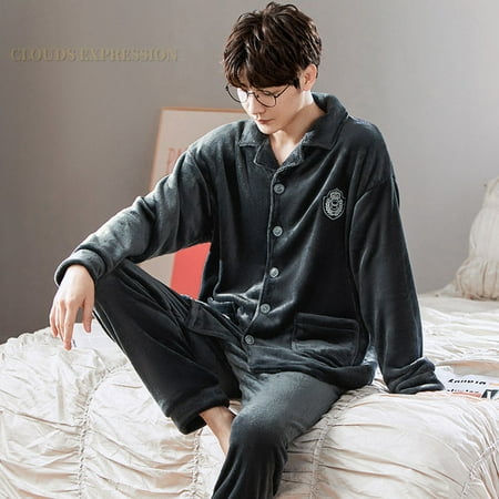 

QWZNDZGR Autumn Winter Warm Flannel Zipper Couple Pajama Sets Women Sleepwear Matching Pijama Young Lover Homewear Casual Loung Fashion