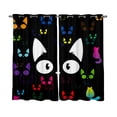 thumbnail image 5 of Kids Curtains Cats Prints Blackout Curtains Boys Girls Teen Bedroom Play Room Window Curtains for Small Windows 38 x 45 inch Set of 2, 5 of 6