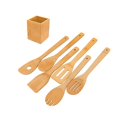 thumbnail image 3 of Inteprter Pala giratoria para panqueques, vajilla de para quemar, espátula de bambú tallada con caja de almacenamiento, juego de cocina para Barra de herramientas Inteprter HA021888-00, 3 of 6