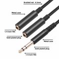 thumbnail image 4 of Y Splitter Sound Cable, Prevents Interference 1/4 Inch Stable 6.35mm Male Plug To Dual Female Plug Cable Rugged  For Microphone, 4 of 8
