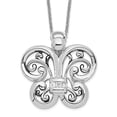 thumbnail image 5 of Sterling Silver Antiqued CZ Angel of Courage 18in Necklace and Pendant, 5 of 7