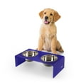 thumbnail image 7 of THE LICKER STORE Keaton 5" Small/Medium Modern Acrylic Rectangular Elevated Pet Feeder with 20oz 2-Stainless Steel Bowls, Purple/Chrome, DBL2000F, 7 of 7