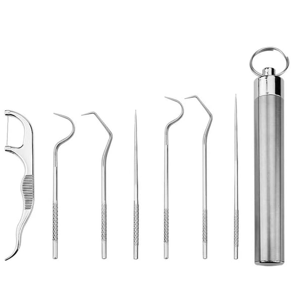 304 stainless steel toothpick portable personal oral cleaning tool oral care interdental hook needle needle set of seven pieces