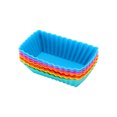 thumbnail image 1 of Paquete de 7 moldes de silicona para cupcakes, moldes de silicona antiadherentes reutilizables para hornear para hacer pasteles, gelatina, huevo, chocolate, pudín y tazas rectangulares (7 colores) JAMW Sencillez, 1 of 4