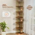 thumbnail image 3 of Flycity 6 Tier Rotate Bookcases, 360° Display Spin Bookcases Corner Shelf with Special Visible Partition Storage, Gold, 3 of 9