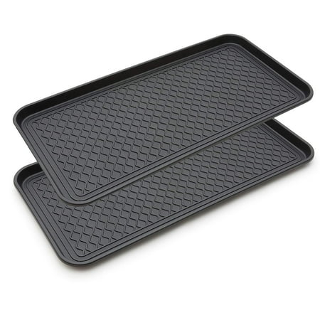 Large Multifunctional Boot Tray 2 Pack Boot Mat Washable Indoor or Outdoor Tray Mat for Shoes Boots Plants Pots Paint Tins Pet Bowls Car Storage  30 x 15 x 1.2 Inches
