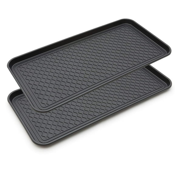 Large Multifunctional Boot Tray 2 Pack Boot Mat Washable Indoor or Outdoor Tray Mat for Shoes Boots Plants Pots Paint Tins Pet Bowls Car Storage, 30 x 15 x 1.2 Inches