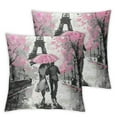 thumbnail image 2 of Acheng Paris Tower Throw Pillow Cases Modern Art Throw Pillow Covers Set of 2,Soft for Watercolor Oil Style Paris Street Woman Romantic Print Pillow Cases Cushion Covers White, 2 of 6
