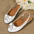 thumbnail image 5 of Miluxas Womens Bowknot Dress Flats Ballet Low Wedge Open Toe Slip-Ons Comfortable Casual Flats Shoes Dressy office Work Shoes White 9.5(43), 5 of 9