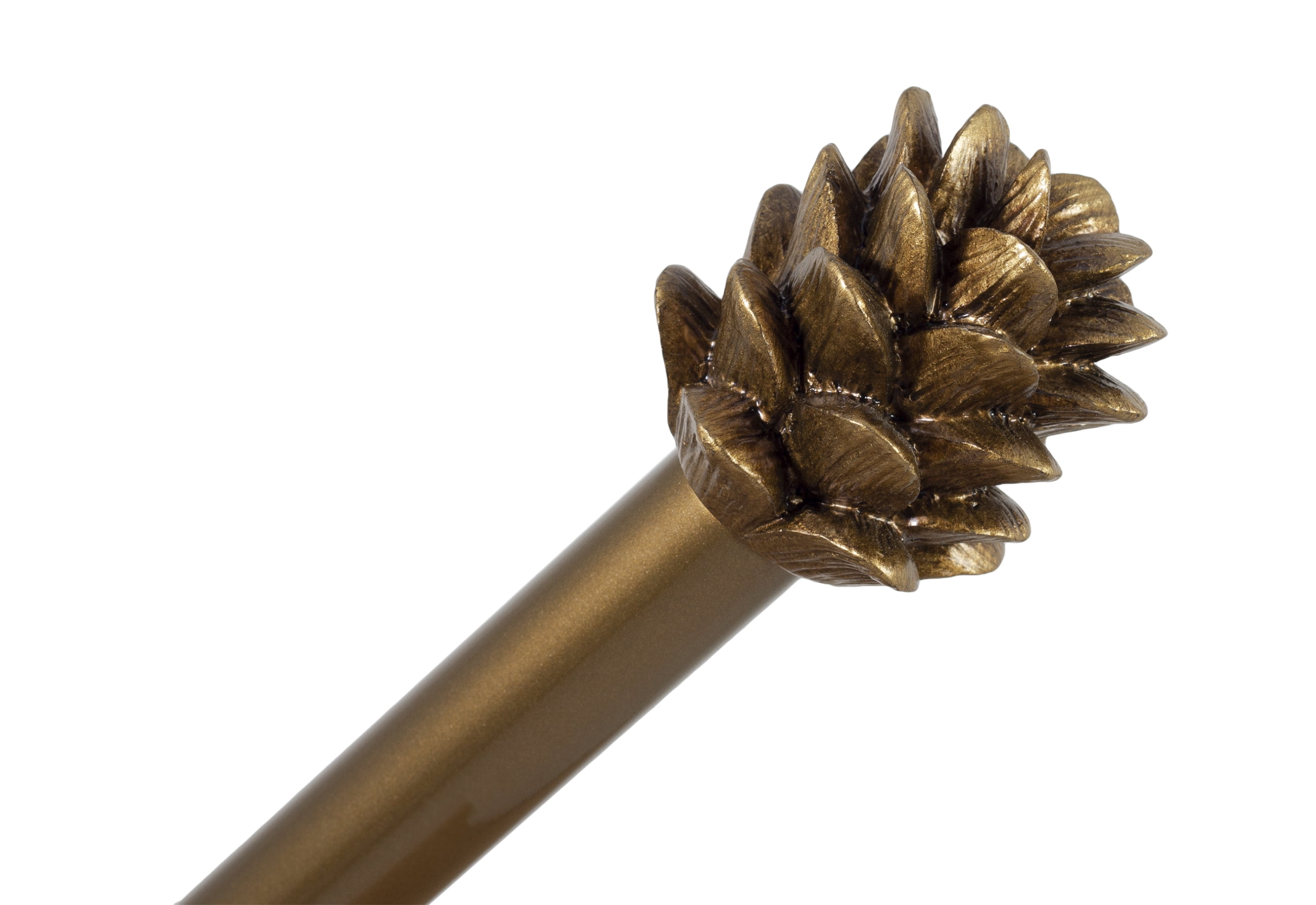Urbanest Pinecone 3/4" Farmhouse Telescoping Curtain Rod – Adjustable Metal Window Curtain Rod with Decorative Finials, Heavy-Duty & Extendable Drapery Rod, 84"-120", Renaissance Gold