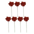 thumbnail image 2 of 7pcs True Touch Faux Silk Roses - Red Long Bendable Stem with Storage Box, Wedding Home Decor Gift, 2 of 6