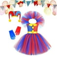 thumbnail image 2 of Elegant Circus Clown Gown Dress For Girls Role Play Performance And Themed Party Celebrations Toddler Baby Girls Shiny Butterfly Tutu Dress, 2 of 6