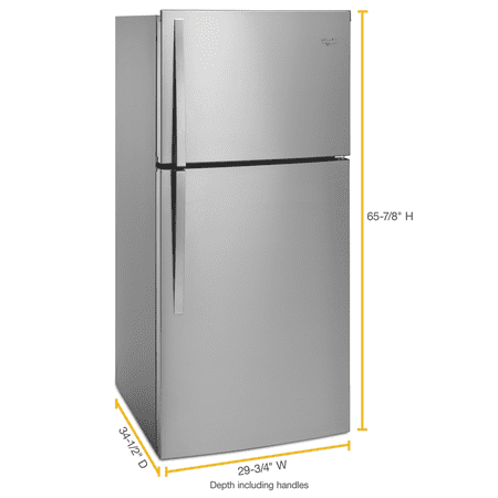 Whirlpool - 19.2 Cu. Ft. Top-Freezer Refrigerator - Monochromatic Stainless Steel