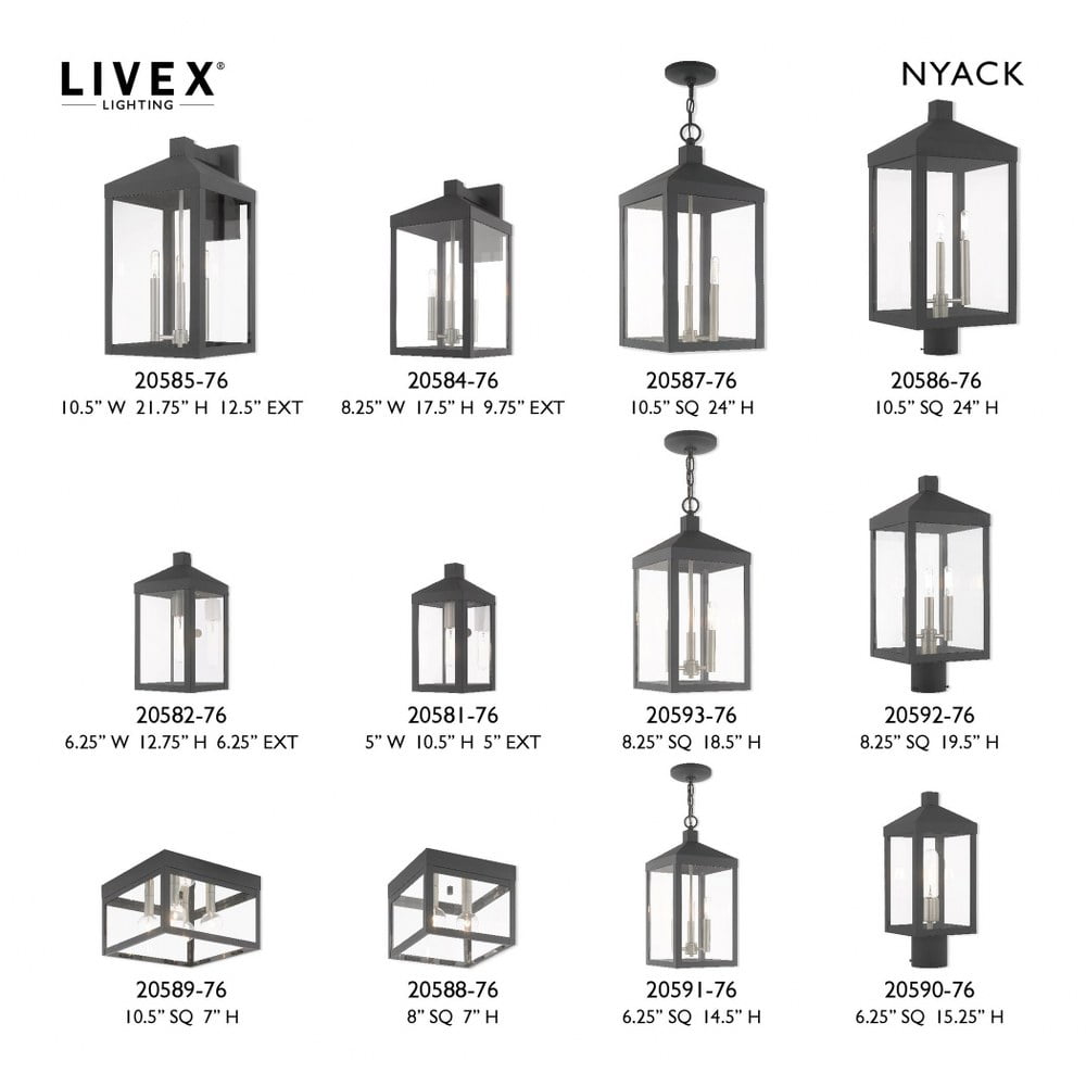 Livex Lighting - Nyack - 1 Light Outdoor Post Top Lantern in Mid Century Modern
