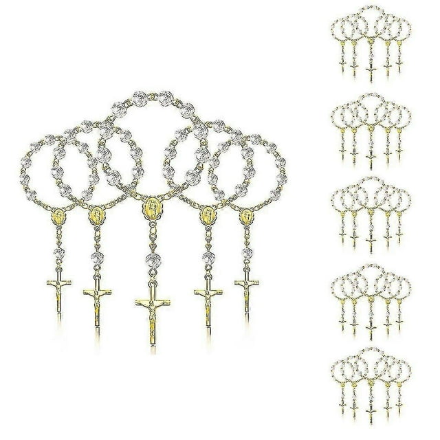 30pcs Baptism Rosary Acrylic Rosary Beads Mini Rosaries With For The First Communion Baptism Party Banmo