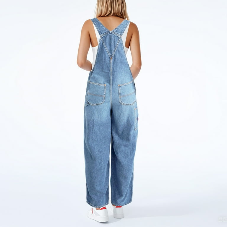 Wide Leg Jumpsuit Denim Jumpsuits Petite Womens Classic Denim