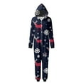 thumbnail image 2 of Fgnfyis Pyjamas de Famille à Imprimé de Noël, Tenue d'Intérieur à Capuche, Pyjamas de Noël pour Femmes, Navy_003 L, 2 of 6