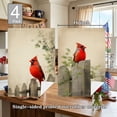 4th of july tea towels A red bird sitting on top of a wooden fence cute ...